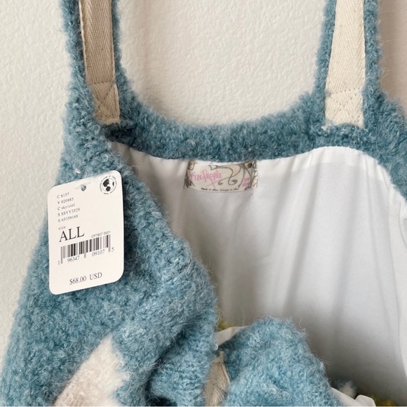 Free People NWT Beautiful Lined Tote Bag Colorful Coordinated Stripe Scarf Gift - Picture 9 of 13